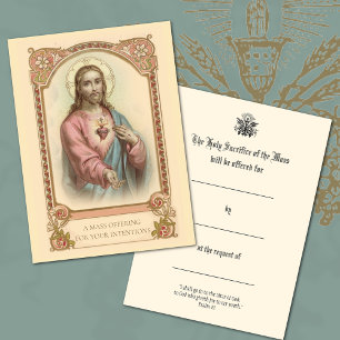 Catholic Mass Offering Jesus Holy Cards