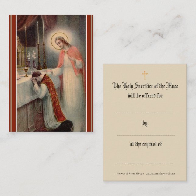 Catholic Mass Offering Prayer Holy Cards (Front/Back)