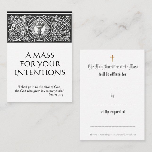 Catholic Mass Offering Prayer Holy Cards (Front/Back)