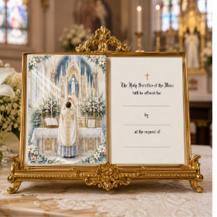 Catholic Mass Offering Priests at Altar Place Card