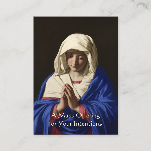 Catholic Mass Offering  Virgin Mary Holy Cards (Front)