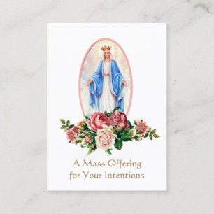 Catholic Mass Offering  Virgin Mary Holy Cards