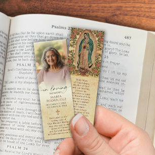 Catholic Memorial Photo Guadalupe Prayer Bookmark