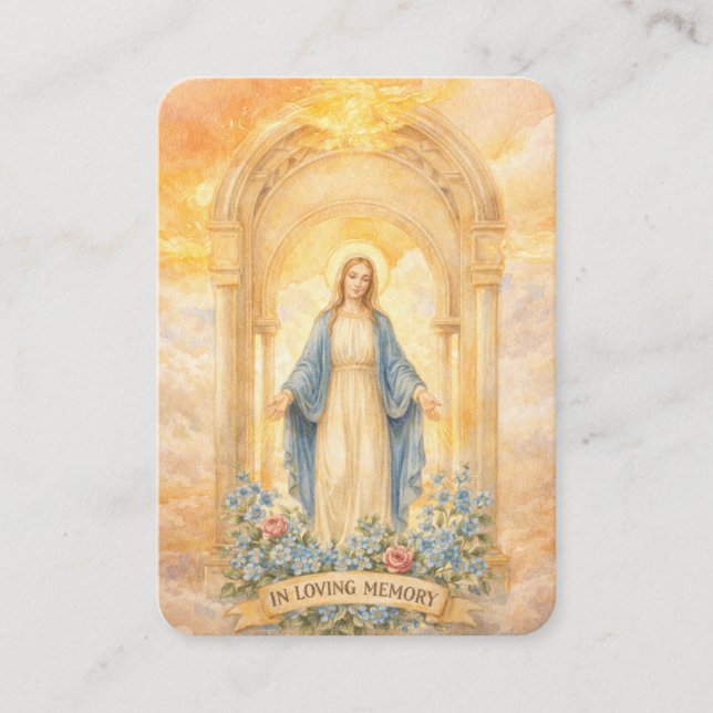 Catholic Memorial Prayer Card Funeral Keepsake (Front)