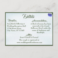 Catholic Misty-Blue & Green Wedding Enclosure Card