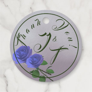 Catholic Misty Mauve & Green Monogrammed Favour Tags