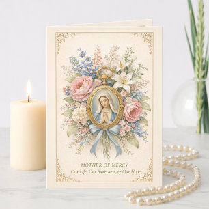 Catholic Mother of Mercy Marian Prayer Card