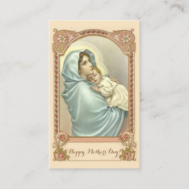 Catholic Mother's Day Remembrance Holy Card (Front)