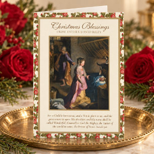 Catholic Nativity Christmas Card from Parish Pries