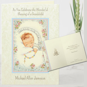 Catholic New Baby Grandchild Grandparents Card