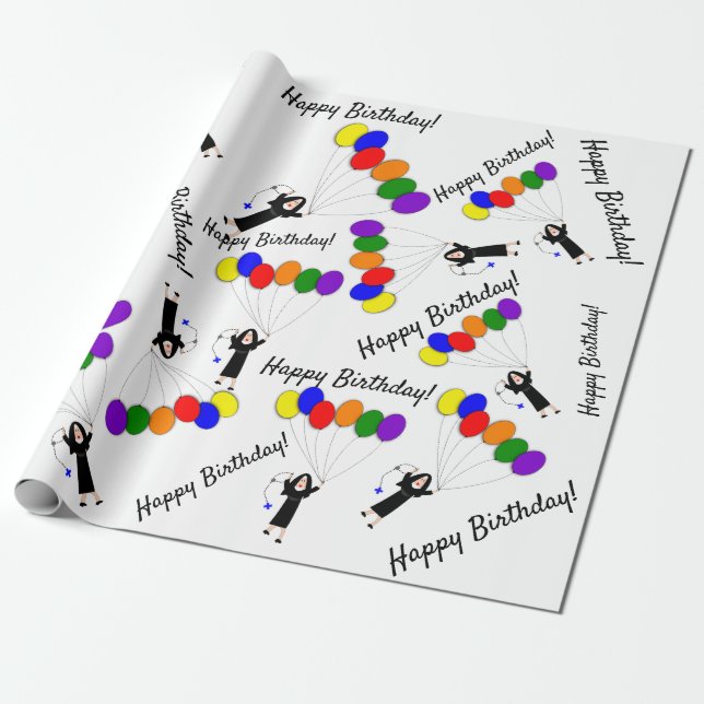 Catholic Nun Birthday Tissue Paper ll (Unrolled)