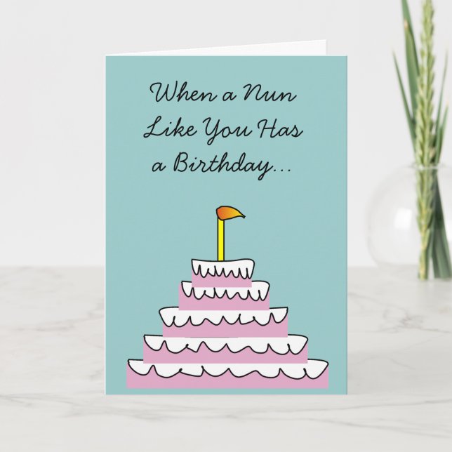 Catholic Nun Fun Birthday Card (Front)