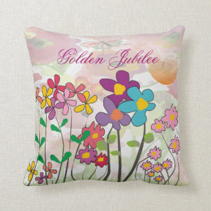 Catholic Nuns Golden 50th  Jubilee Pillow Floral