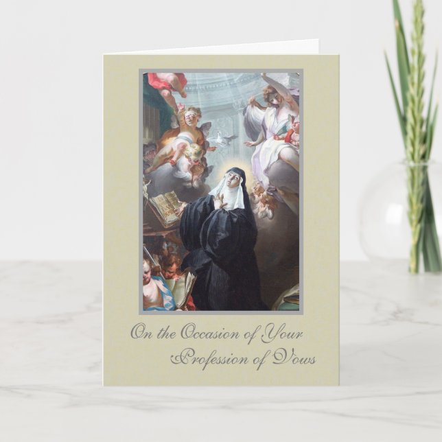 Catholic Nuns Religious Profession of Vows Card (Front)