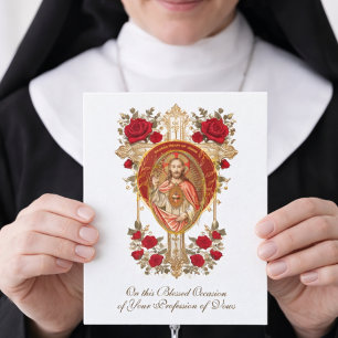 Catholic Nuns Religious Profession of Vows Card