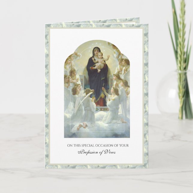 Catholic Nuns Religious Profession of Vows Card (Front)