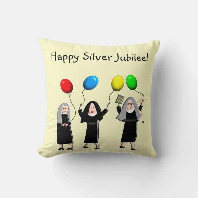 Catholic Nuns Silver Jubilee Pillow (Front)