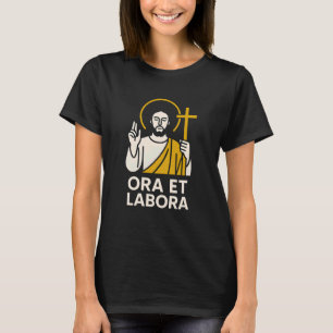 Catholic Ora et Labora Vintage Mens Surgery Recove T-Shirt