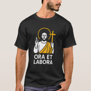 Catholic Ora et Labora Vintage Mens Surgery Recove T-Shirt
