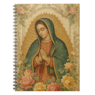 Catholic Our Lady of Guadalupe  Vintage Floral Notebook