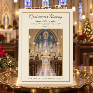 Catholic Parish Christmas Blessings Photo Card