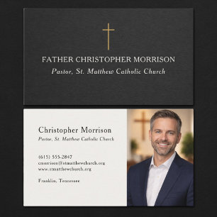 Catholic Pastor Religious Photo Business Card