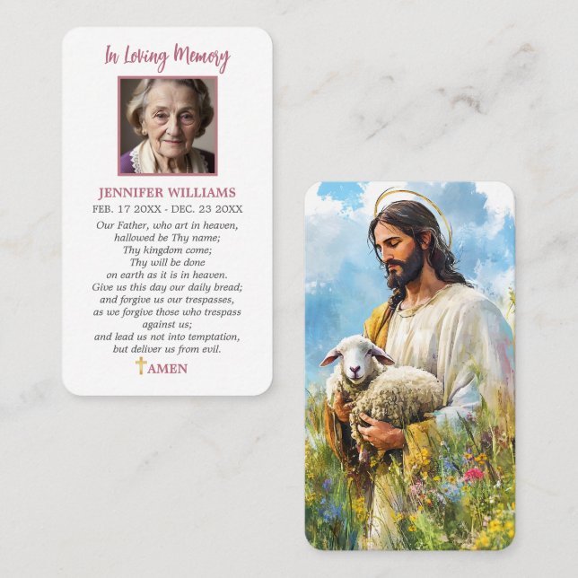 Catholic Prayer Card Jesus Good Shepherd  (Front/Back)