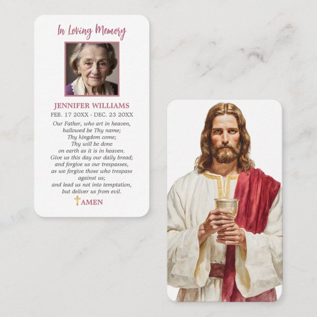 Catholic Prayer Card Jesus Our Father Prayer (Front/Back)