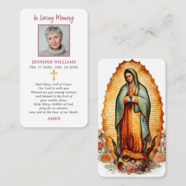 Catholic Prayer Card Our Lady of Guadalupe  (Front/Back)