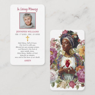 Catholic Prayer Card Sacred Heart of Virgin Mary