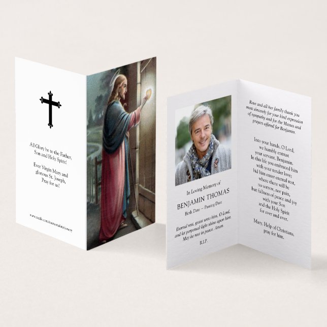 Catholic Prayer Cards | Jesus Knocking (Inside and Outside)