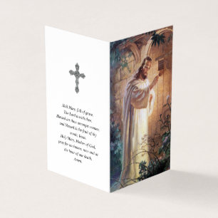 Catholic Prayer Cards   Jesus Knocking 1