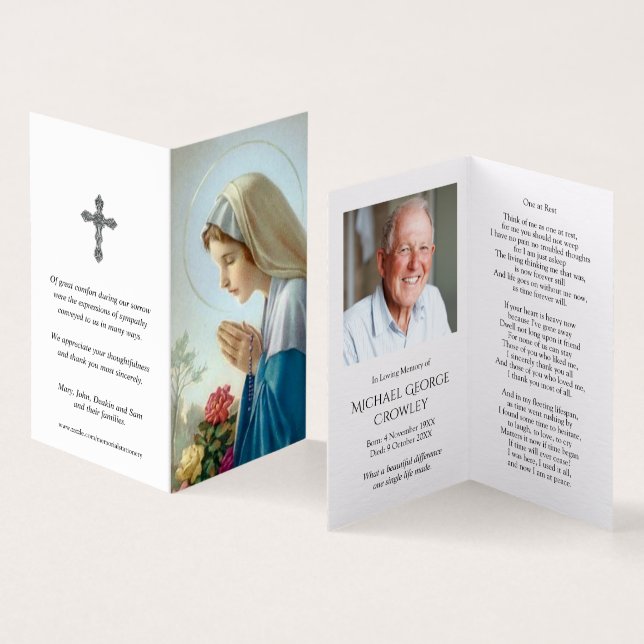 Catholic Prayer Cards | Vierge au Chapelet (Inside and Outside)