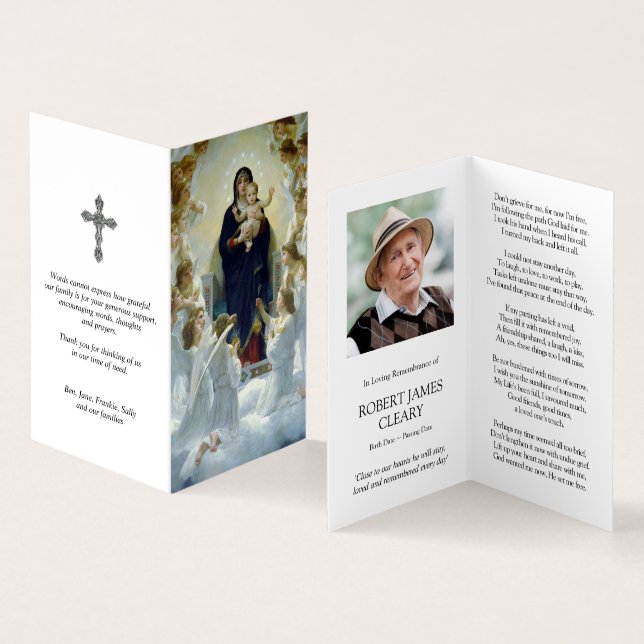 Catholic Prayer Cards | Virgin & Angels (Inside and Outside)