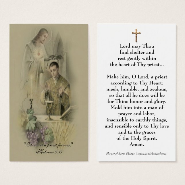 CATHOLIC PRAYER FOR PRIESTS (Front & Back)