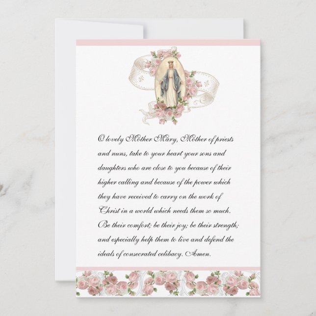 Catholic Prayer for Priests and Nuns Religious (Front)