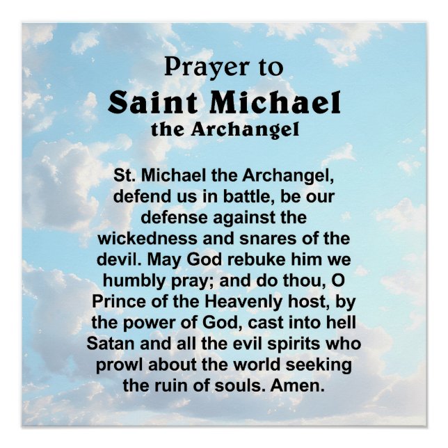 Catholic Prayer for Protection and Courage Poster (Front)