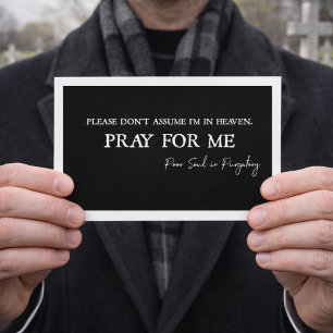 Catholic prayer for Souls in Purgatory Funeral  Place Card