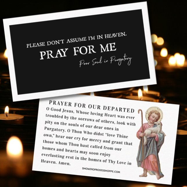 Catholic prayer for Souls in Purgatory Funeral  Place Card (Creator Uploaded)