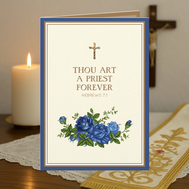 Catholic Priest Anniversary Ordination Crucifix Ca Card (Creator Uploaded)