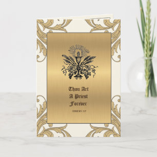 Catholic Priest Anniversary Ordination Gold Card