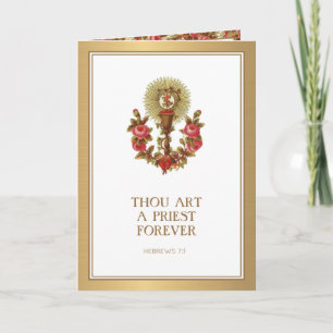 Catholic Priest Anniversary Ordination Roses Card