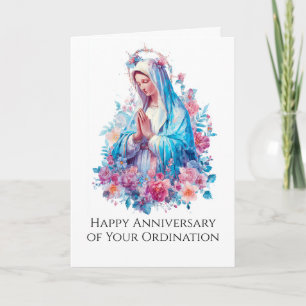 Catholic Priest Anniversary Ordination Virgin Mary Card
