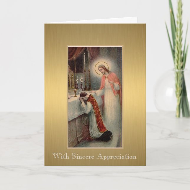 Catholic Priest at the Altar Thank You Card (Front)