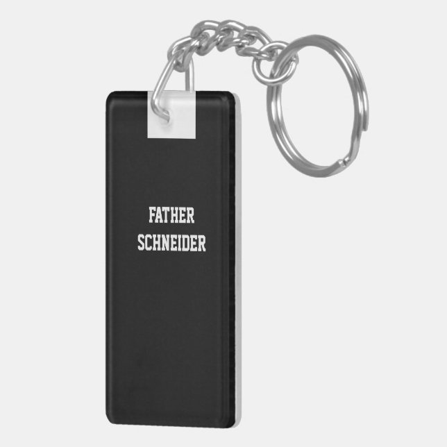 Catholic Priest Black Clergy Collar Religious Key Ring (Back Right)