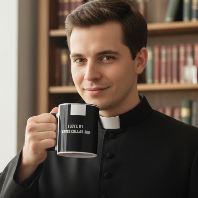 Catholic Priest Black Clergy Collar Religious Mug (Creator Uploaded)