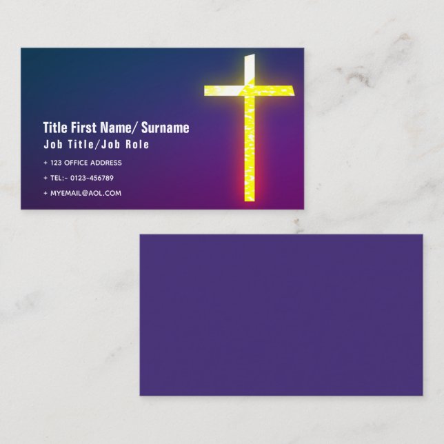 Catholic Priest Clergy Church Contact Business Card (Front/Back)