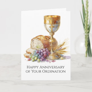 Catholic Priest Deacon Anniversary Ordination  Card