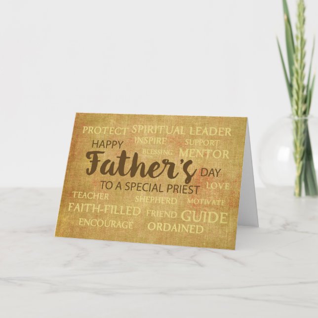 Catholic Priest Father's Day, Qualities of Father Card (Front)