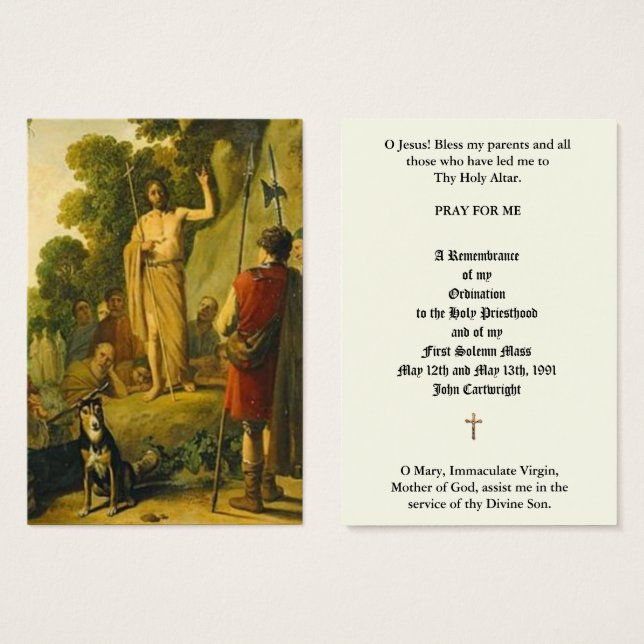 CATHOLIC PRIEST ORDINATION ANNIVERSARY HOLY CARDS (Front & Back)